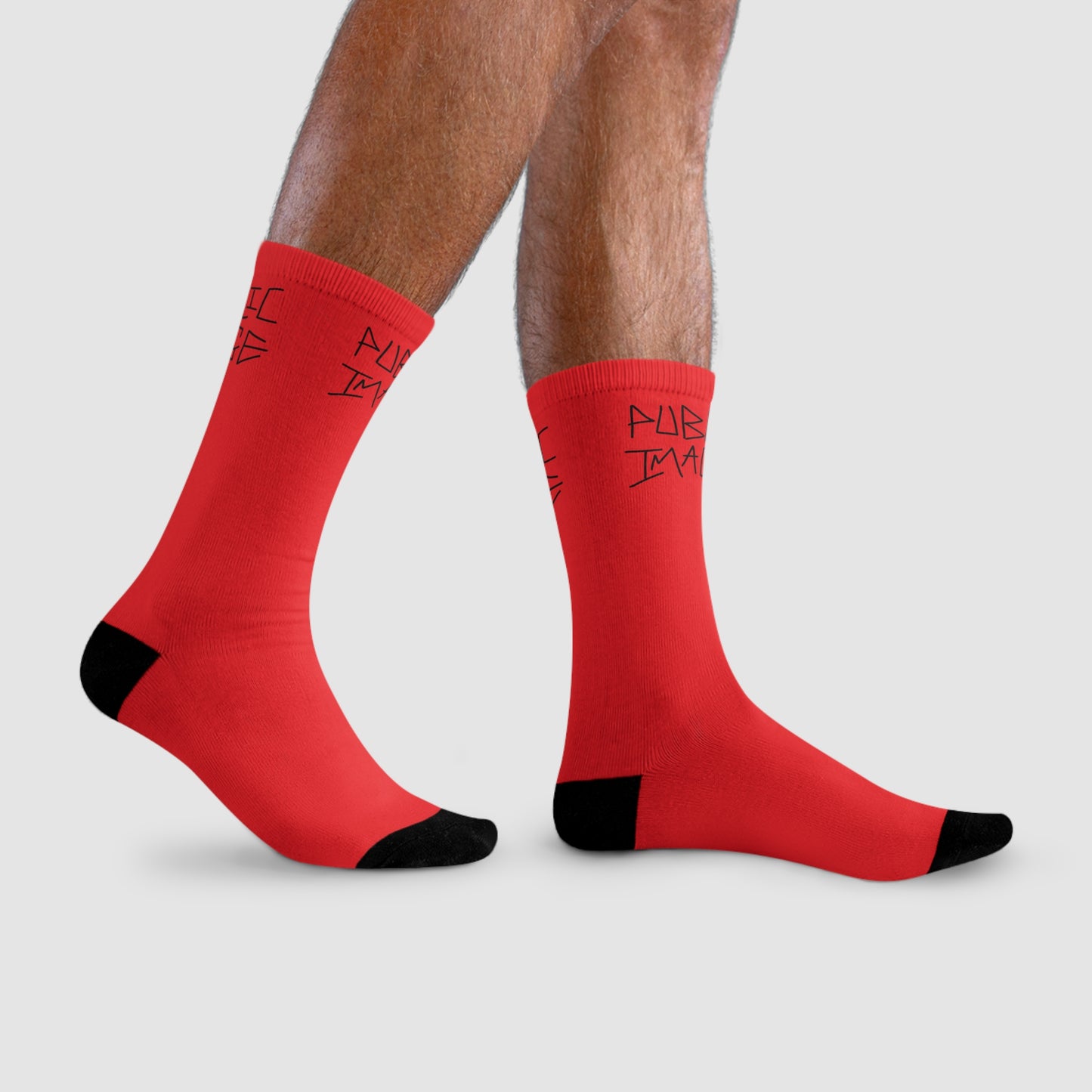 Red Graphic Crew Socks