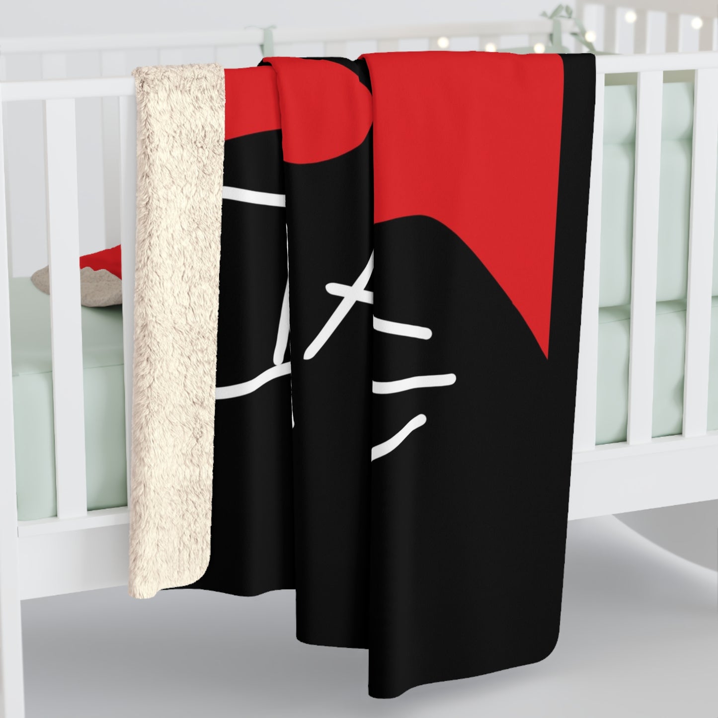 Red Cozy Sherpa Fleece Blanket with Bold Design, Perfect for Gifting, Home Decor, Cozy Evenings, and Celebrations