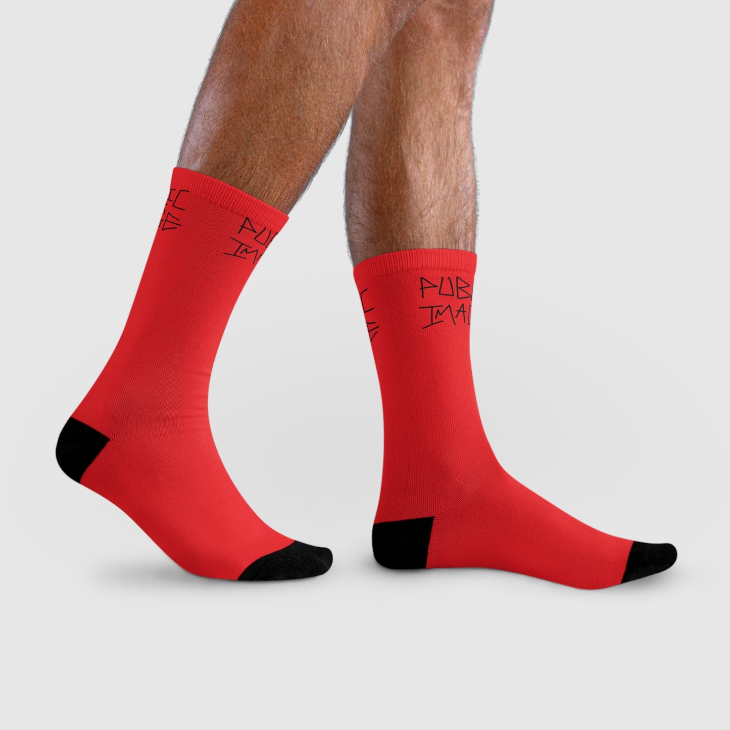 Red Graphic Crew Socks