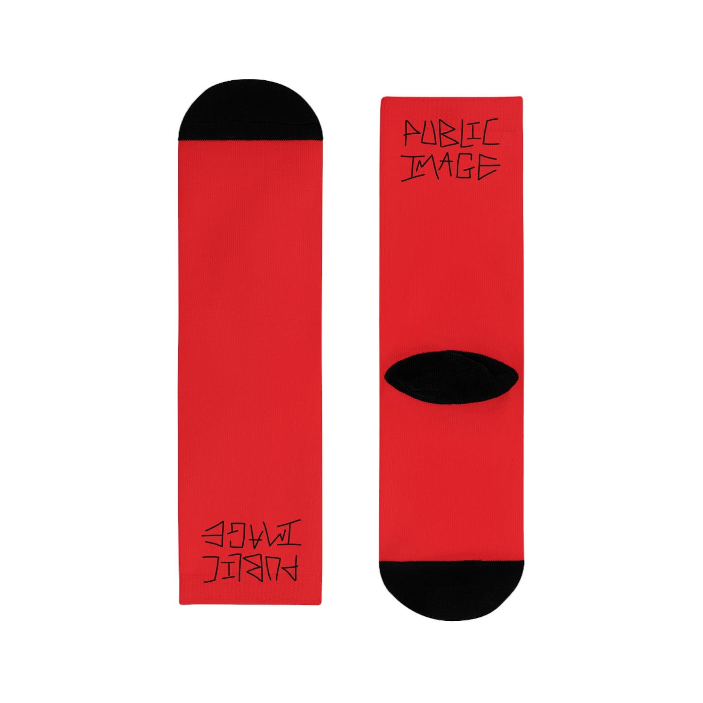 Red Graphic Crew Socks