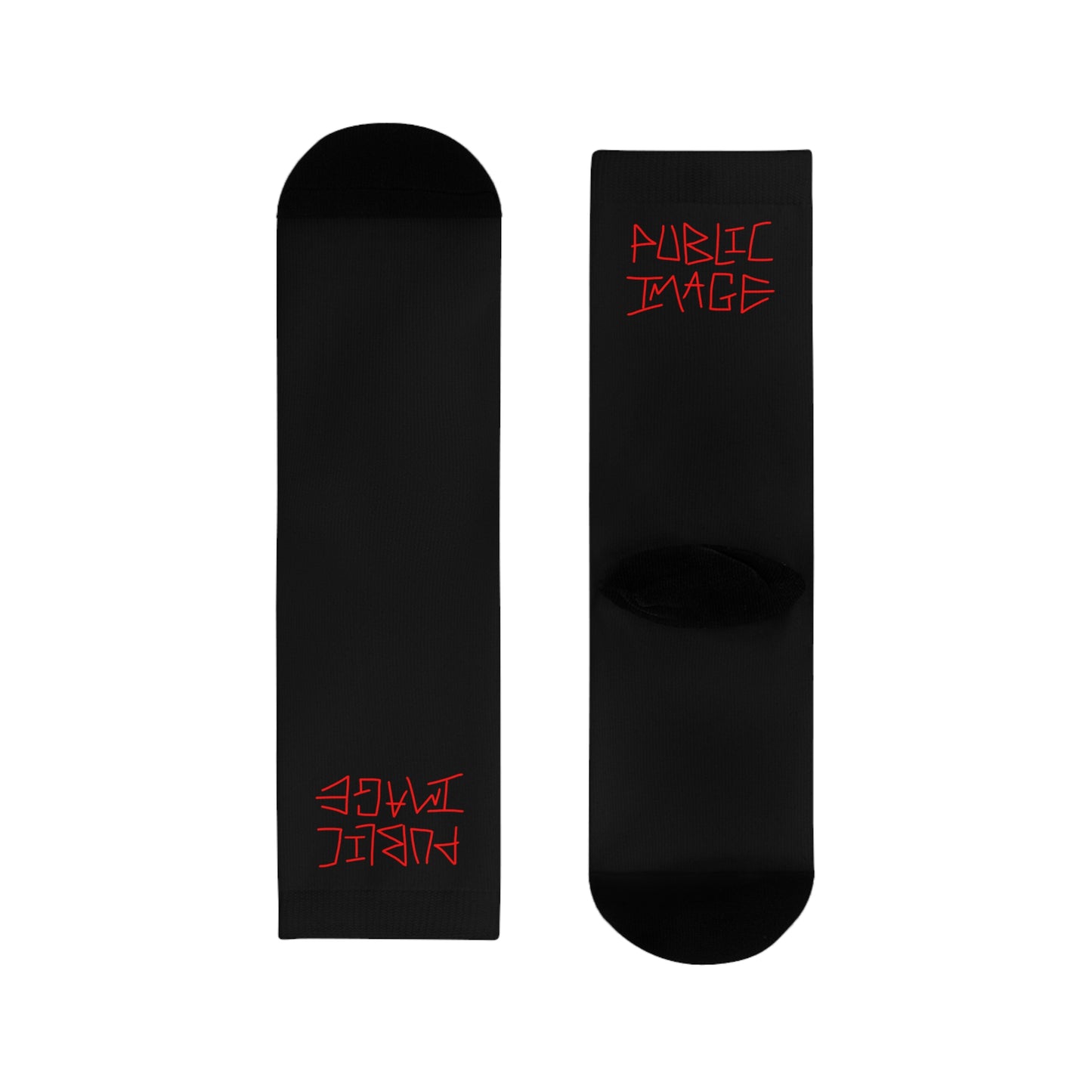 Black Graphic Crew Socks