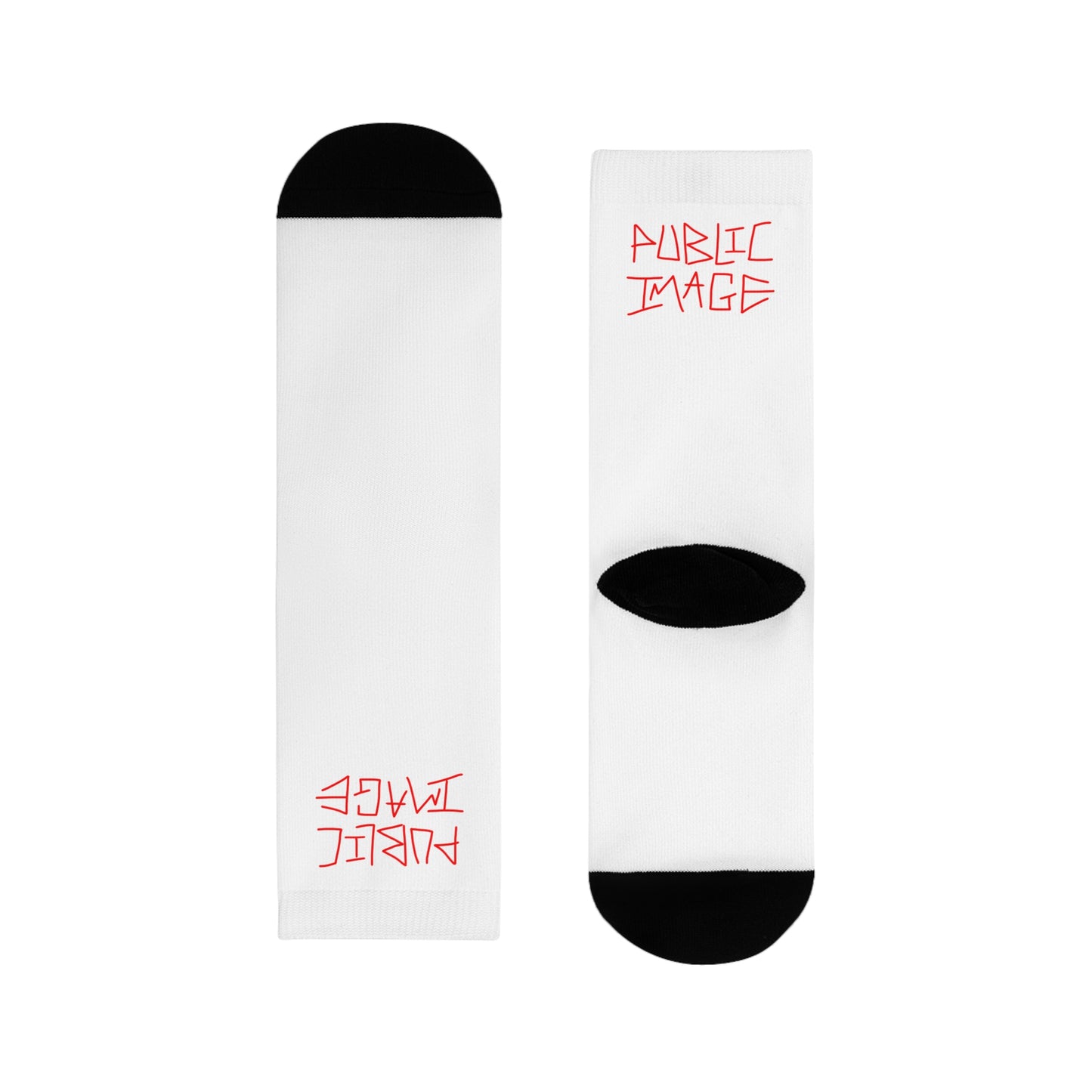 White Graphic Crew Socks
