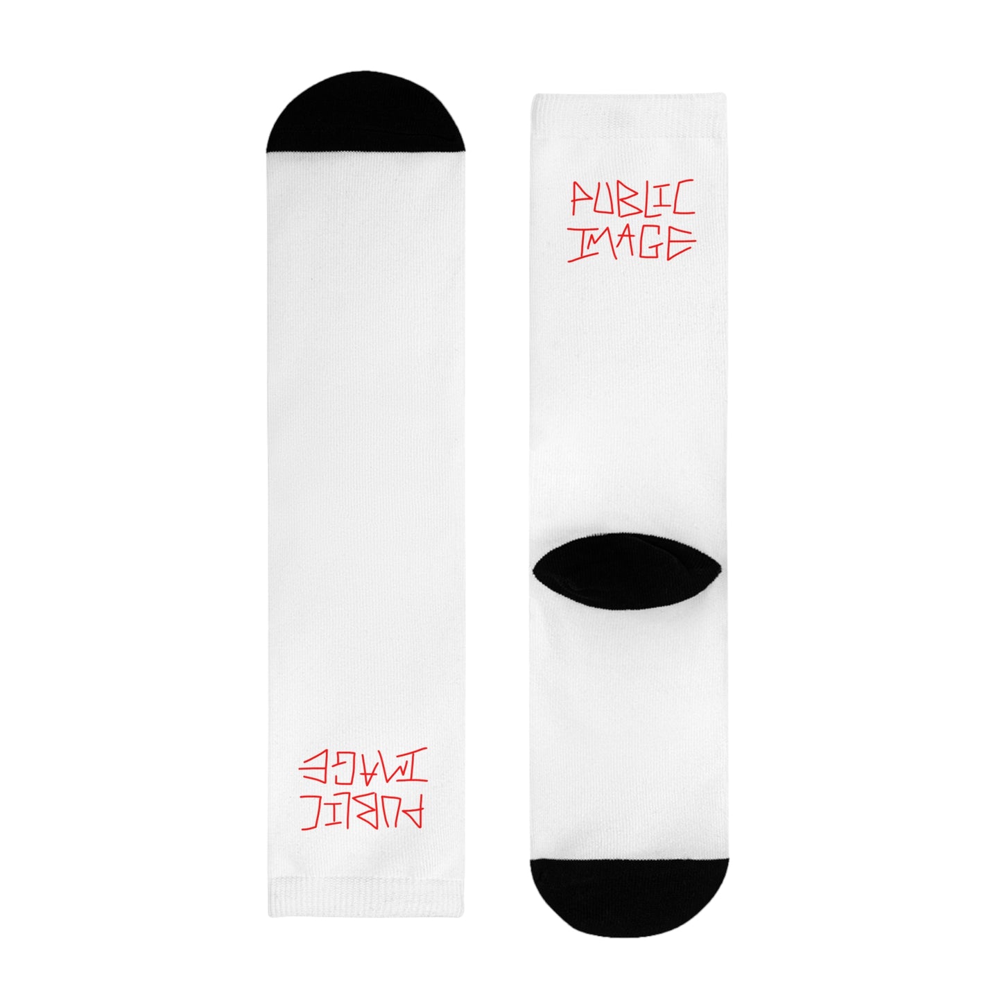 White Graphic Crew Socks