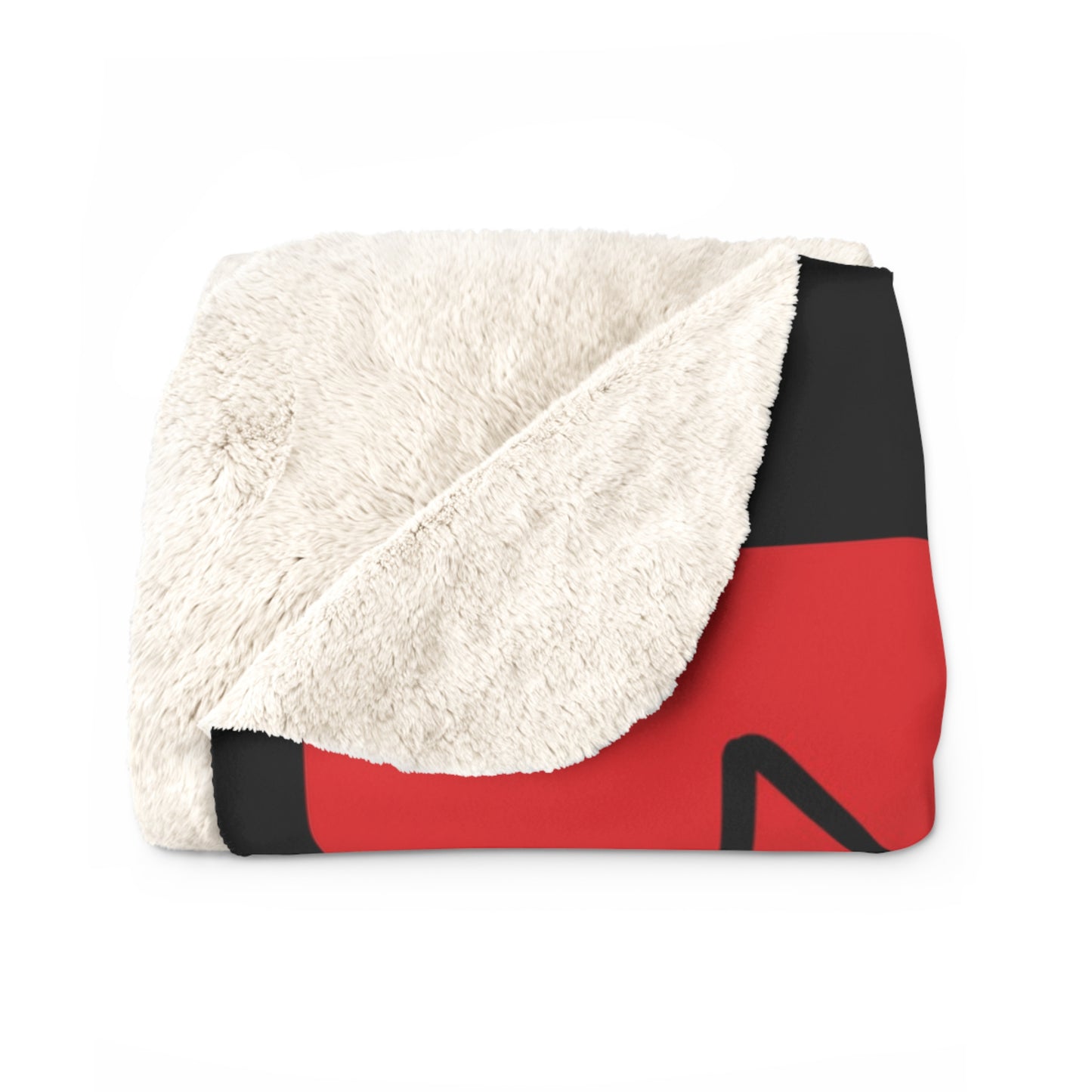 Red Cozy Sherpa Fleece Blanket with Bold Design, Perfect for Gifting, Home Decor, Cozy Evenings, and Celebrations