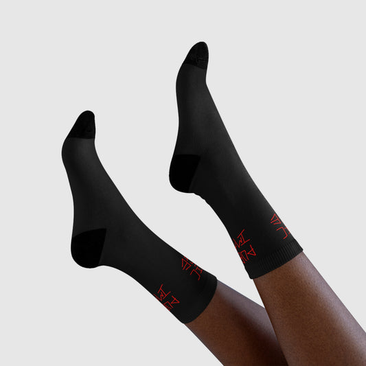 Black Graphic Crew Socks