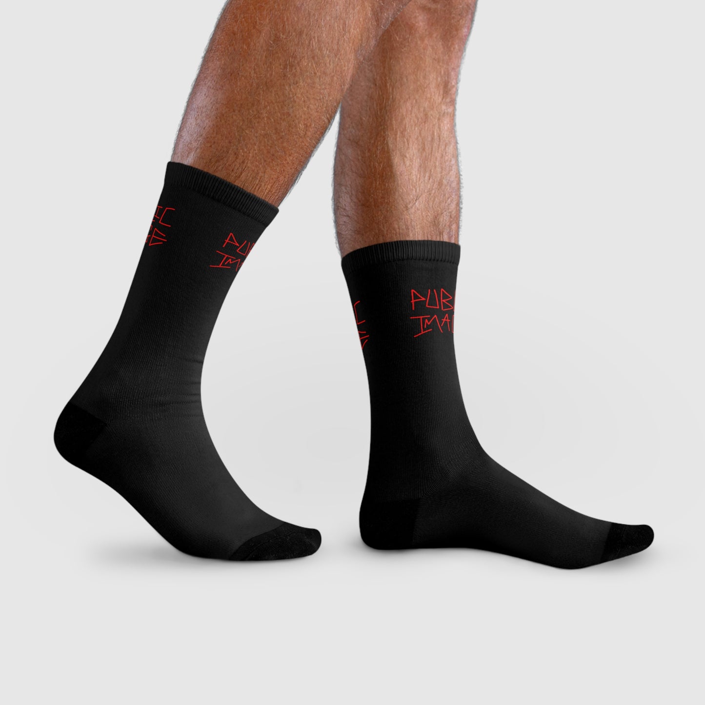 Black Graphic Crew Socks