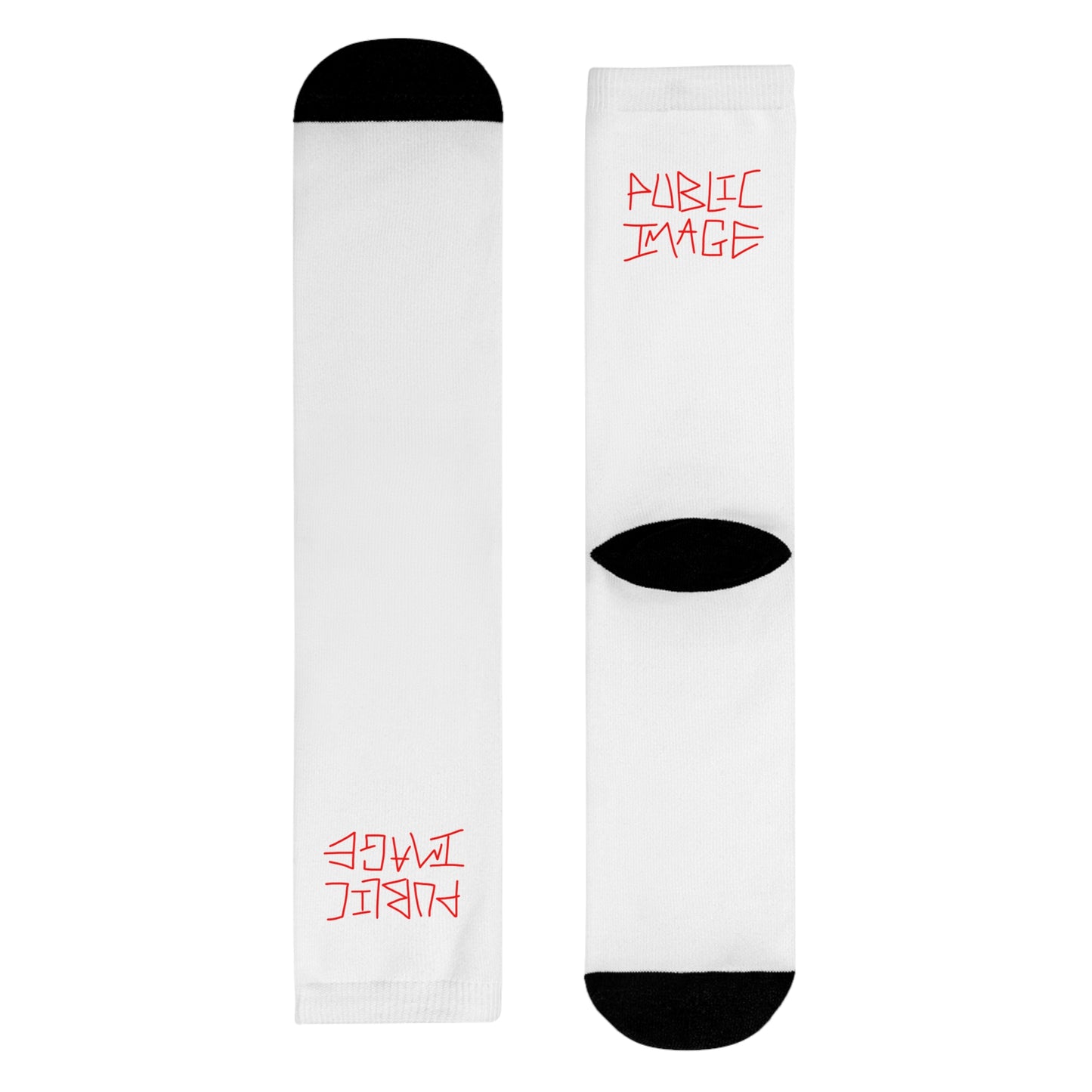 White Graphic Crew Socks