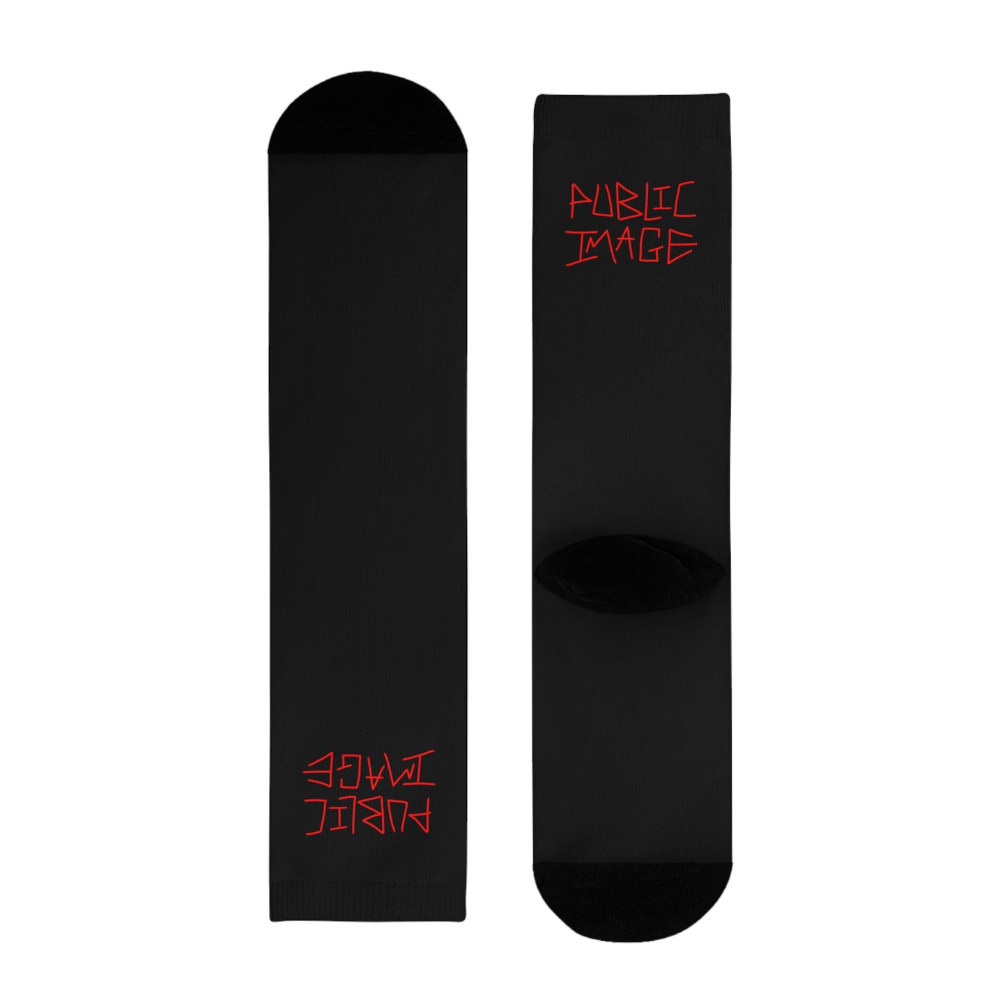 Black Graphic Crew Socks