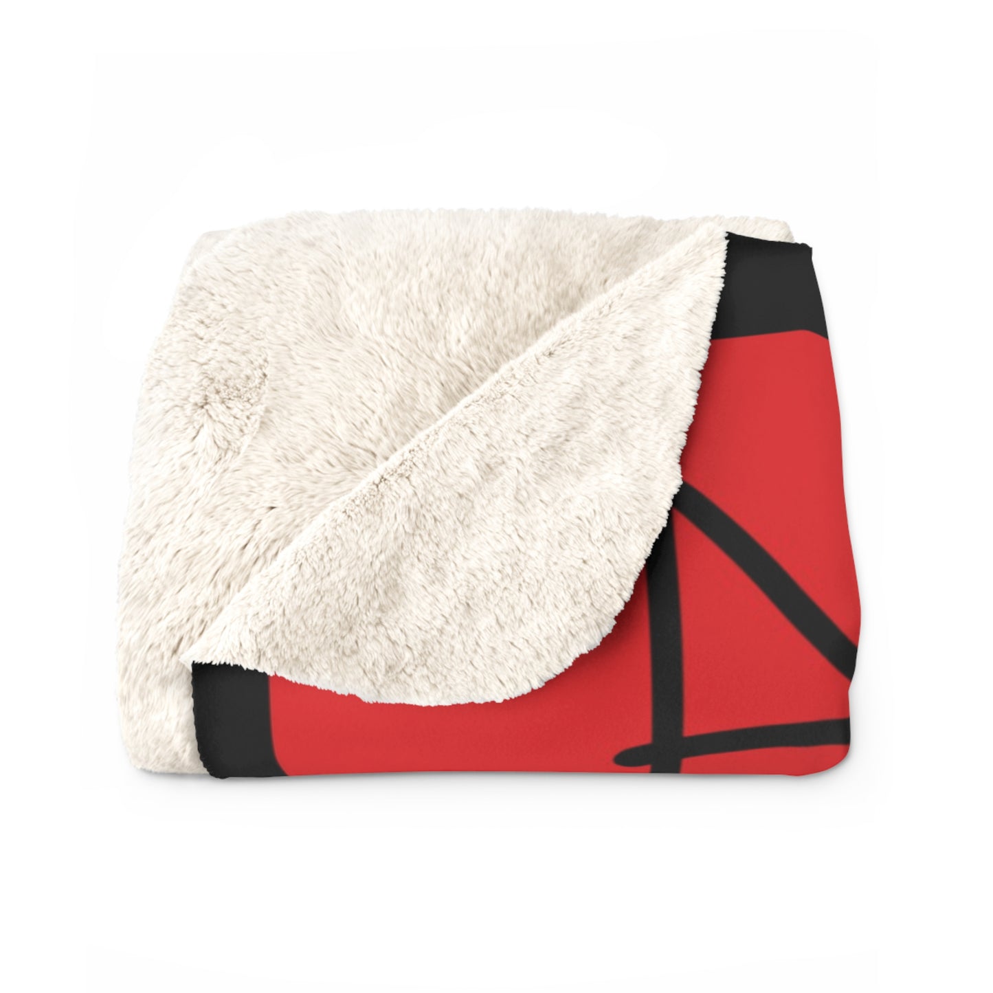 Red Cozy Sherpa Fleece Blanket with Bold Design, Perfect for Gifting, Home Decor, Cozy Evenings, and Celebrations