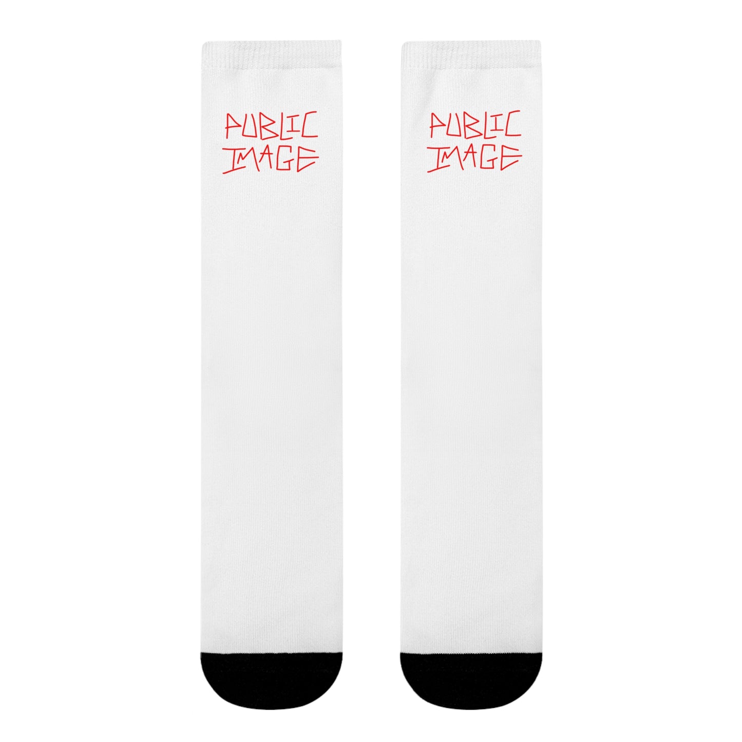 White Graphic Crew Socks