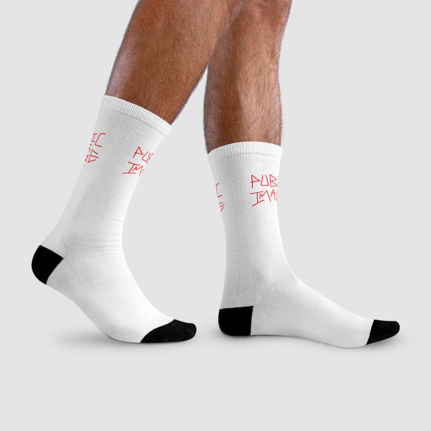 White Graphic Crew Socks