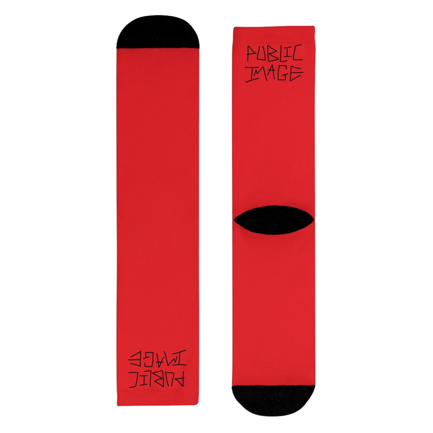 Red Graphic Crew Socks