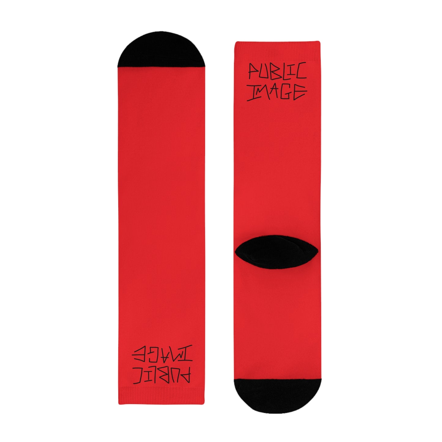 Red Graphic Crew Socks
