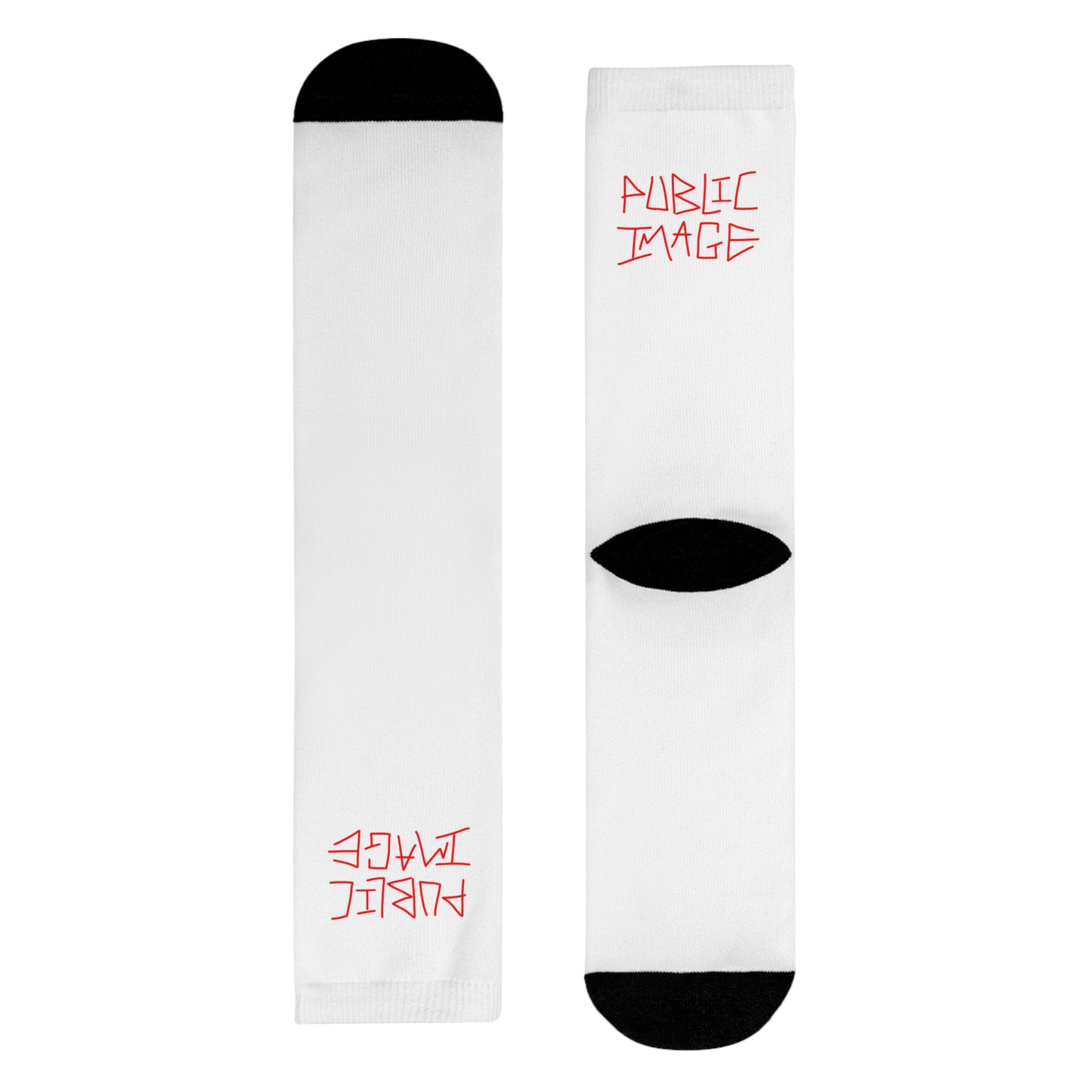 White Graphic Crew Socks