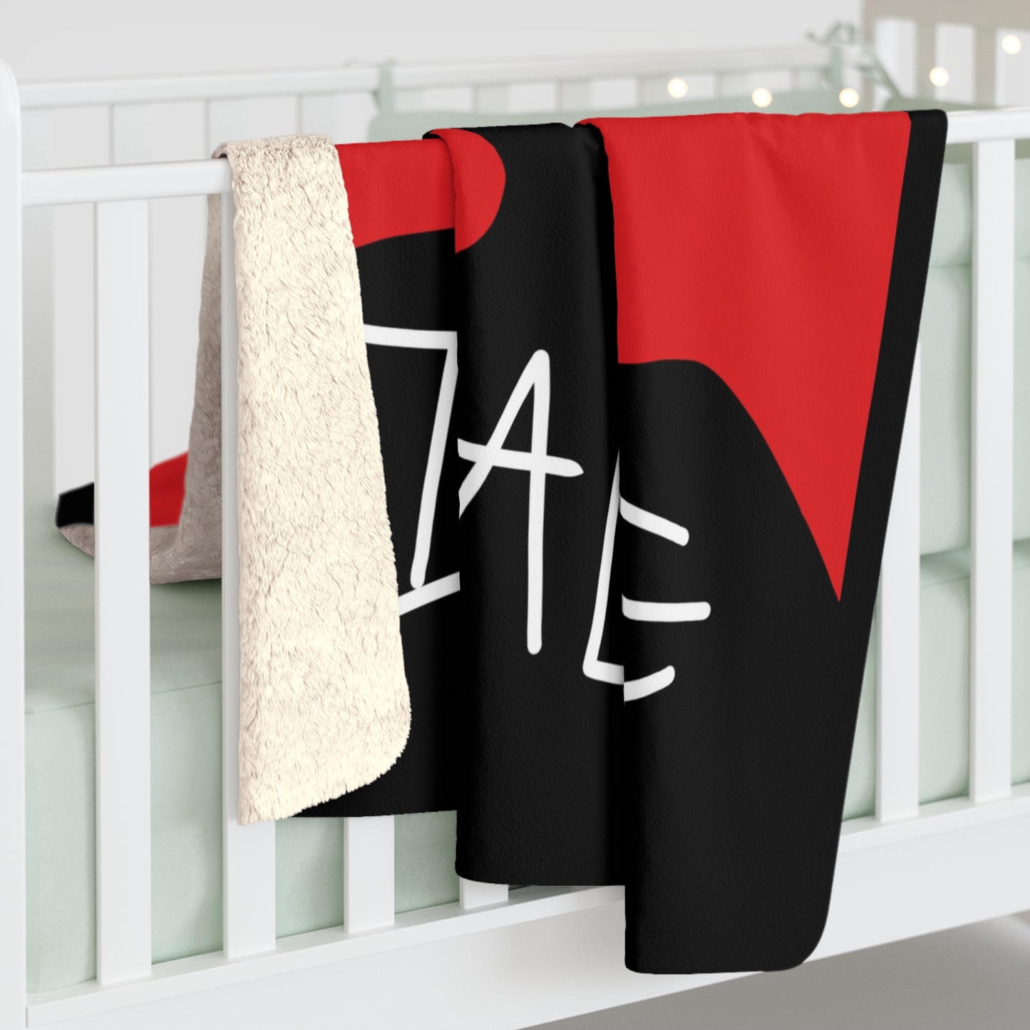 Red Cozy Sherpa Fleece Blanket with Bold Design, Perfect for Gifting, Home Decor, Cozy Evenings, and Celebrations