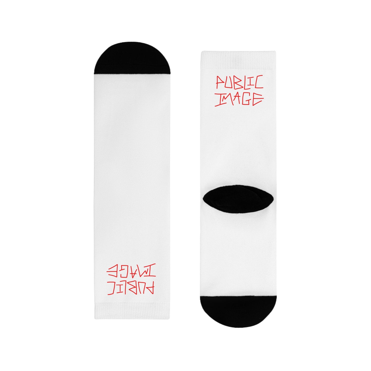 White Graphic Crew Socks
