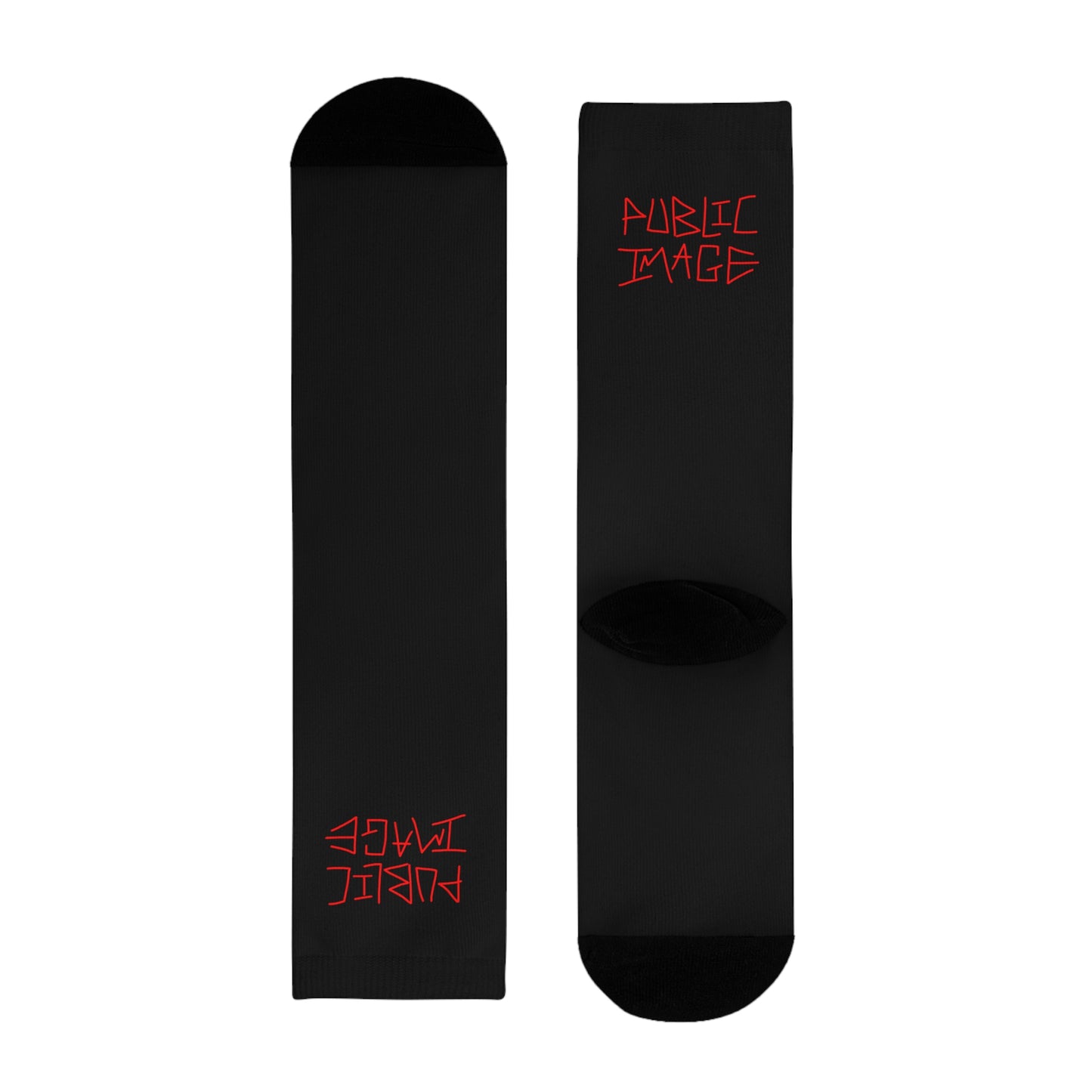 Black Graphic Crew Socks
